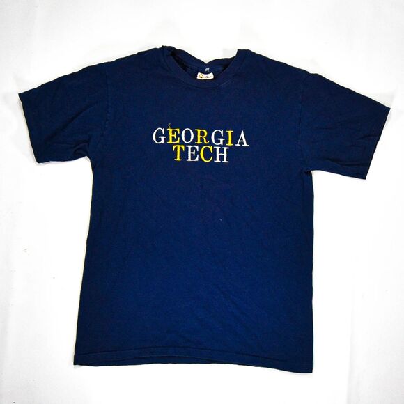 Vintage Georgia Tech Embroidered Single Stitch T-Shirt - XL - Picture 1 of 6